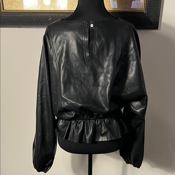 Olivaceous Black Faux Leather Top - Picture 4 of 11